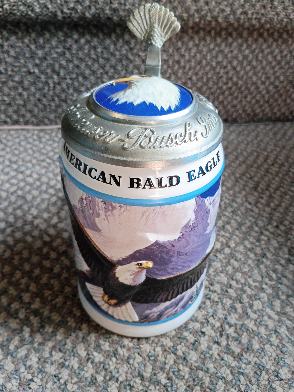 Anheuser-Busch American Bald Eagle Ceramic Stein - Blue/White